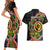 Vanuatu Personalised Couples Matching Short Sleeve Bodycon Dress and Hawaiian Shirt Aboriginal Dot Paitnting - Polynesian Pride