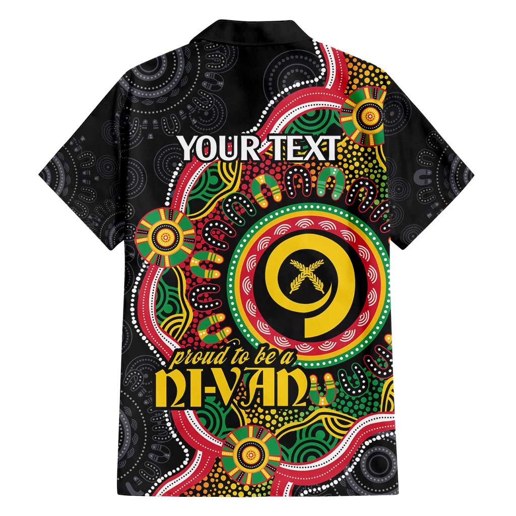Vanuatu Personalised Family Matching Long Sleeve Bodycon Dress and Hawaiian Shirt Aboriginal Dot Paitnting - Polynesian Pride
