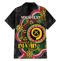 Vanuatu Personalised Family Matching Long Sleeve Bodycon Dress and Hawaiian Shirt Aboriginal Dot Paitnting - Polynesian Pride