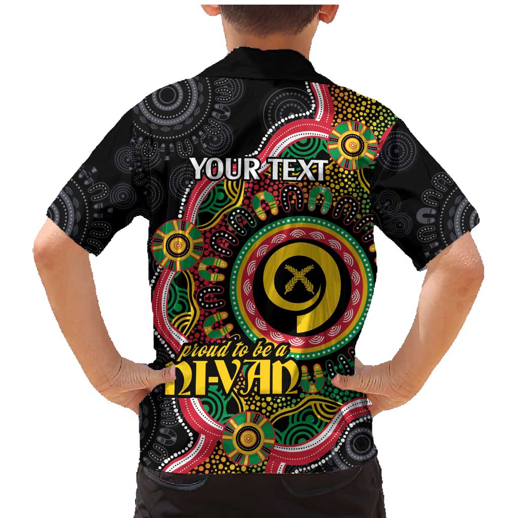 Vanuatu Personalised Family Matching Mermaid Dress and Hawaiian Shirt Aboriginal Dot Paitnting - Polynesian Pride