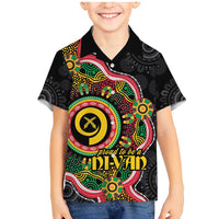 Vanuatu Personalised Family Matching Mermaid Dress and Hawaiian Shirt Aboriginal Dot Paitnting - Polynesian Pride
