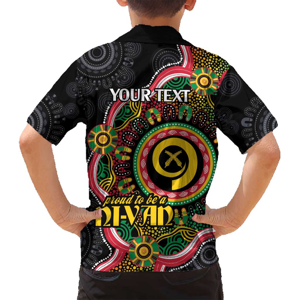 Vanuatu Personalised Family Matching Off Shoulder Maxi Dress and Hawaiian Shirt Aboriginal Dot Paitnting - Polynesian Pride