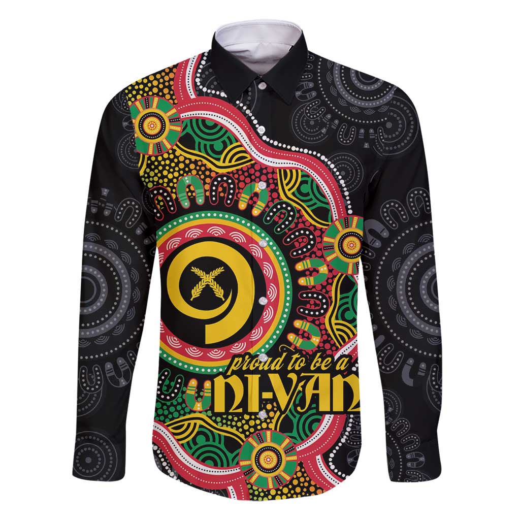 Vanuatu Personalised Family Matching Off Shoulder Short Dress and Hawaiian Shirt Aboriginal Dot Paitnting - Polynesian Pride