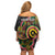 Vanuatu Personalised Family Matching Off Shoulder Short Dress and Hawaiian Shirt Aboriginal Dot Paitnting - Polynesian Pride