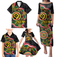 Vanuatu Personalised Family Matching Puletasi and Hawaiian Shirt Aboriginal Dot Paitnting - Polynesian Pride