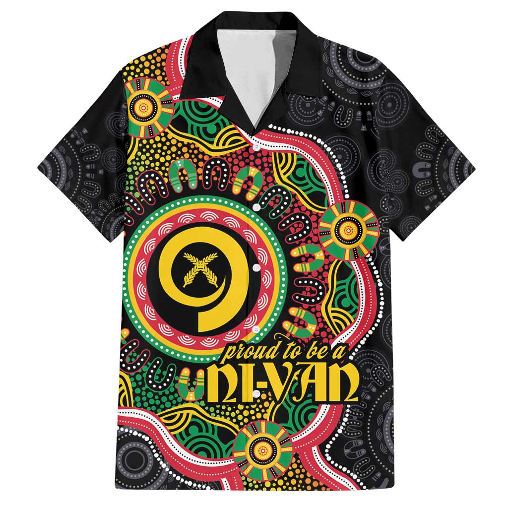 Vanuatu Personalised Family Matching Puletasi and Hawaiian Shirt Aboriginal Dot Paitnting - Polynesian Pride