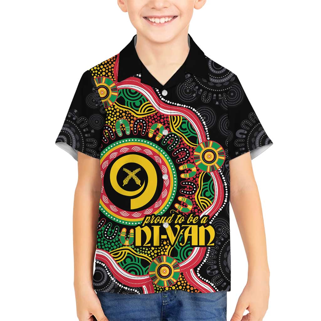 Vanuatu Personalised Family Matching Summer Maxi Dress and Hawaiian Shirt Aboriginal Dot Paitnting - Polynesian Pride