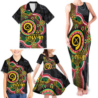 Vanuatu Personalised Family Matching Tank Maxi Dress and Hawaiian Shirt Aboriginal Dot Paitnting - Polynesian Pride