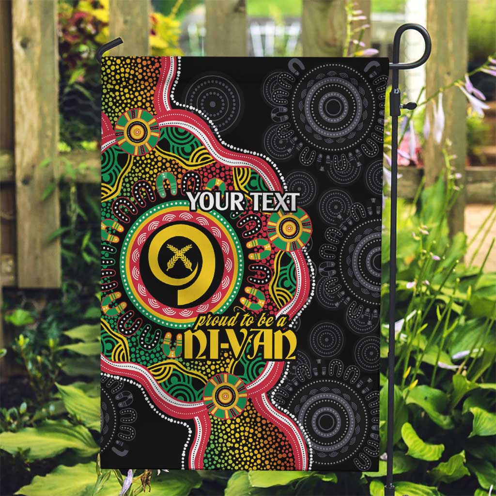 Vanuatu Personalised Garden Flag Aboriginal Dot Paitnting - Polynesian Pride