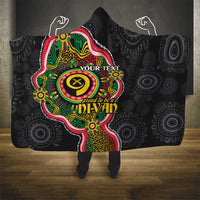 Vanuatu Personalised Hooded Blanket Aboriginal Dot Paitnting - Polynesian Pride