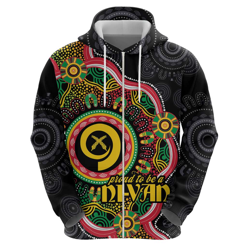 Vanuatu Personalised Hoodie Aboriginal Dot Paitnting - Polynesian Pride