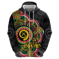 Vanuatu Personalised Hoodie Aboriginal Dot Paitnting - Polynesian Pride