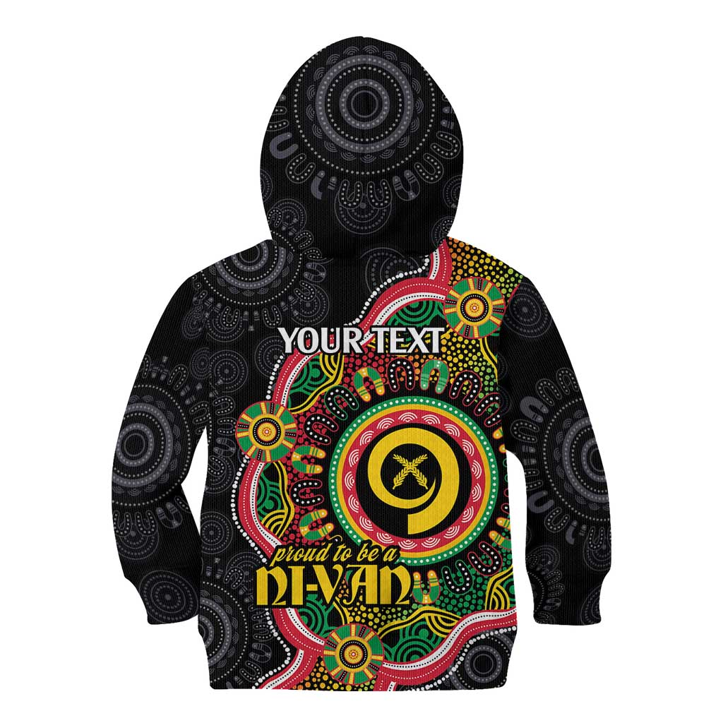 Vanuatu Personalised Kid Hoodie Aboriginal Dot Paitnting - Polynesian Pride