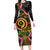 Vanuatu Personalised Long Sleeve Bodycon Dress Aboriginal Dot Paitnting - Polynesian Pride