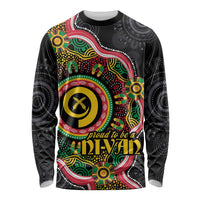 Vanuatu Personalised Long Sleeve Shirt Aboriginal Dot Paitnting - Polynesian Pride