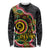 Vanuatu Personalised Long Sleeve Shirt Aboriginal Dot Paitnting - Polynesian Pride
