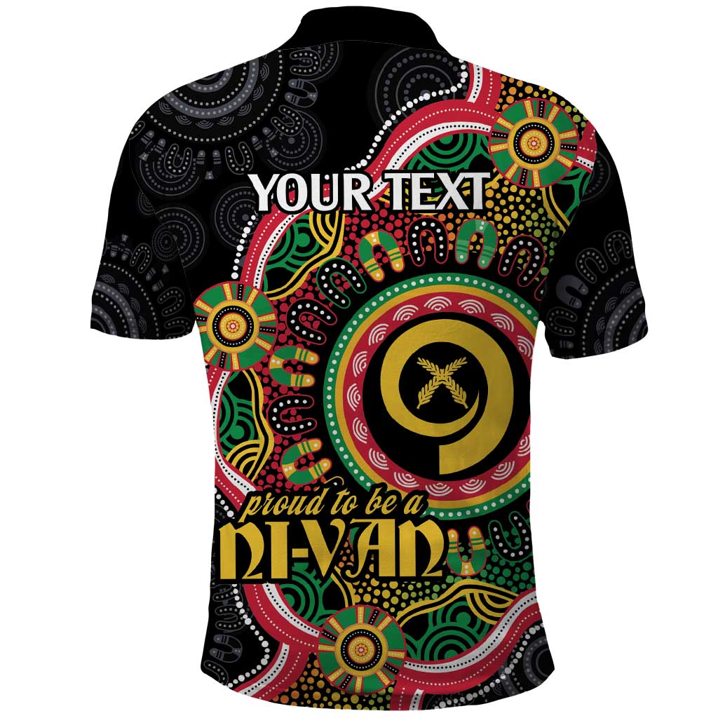 Vanuatu Personalised Polo Shirt Aboriginal Dot Paitnting - Polynesian Pride