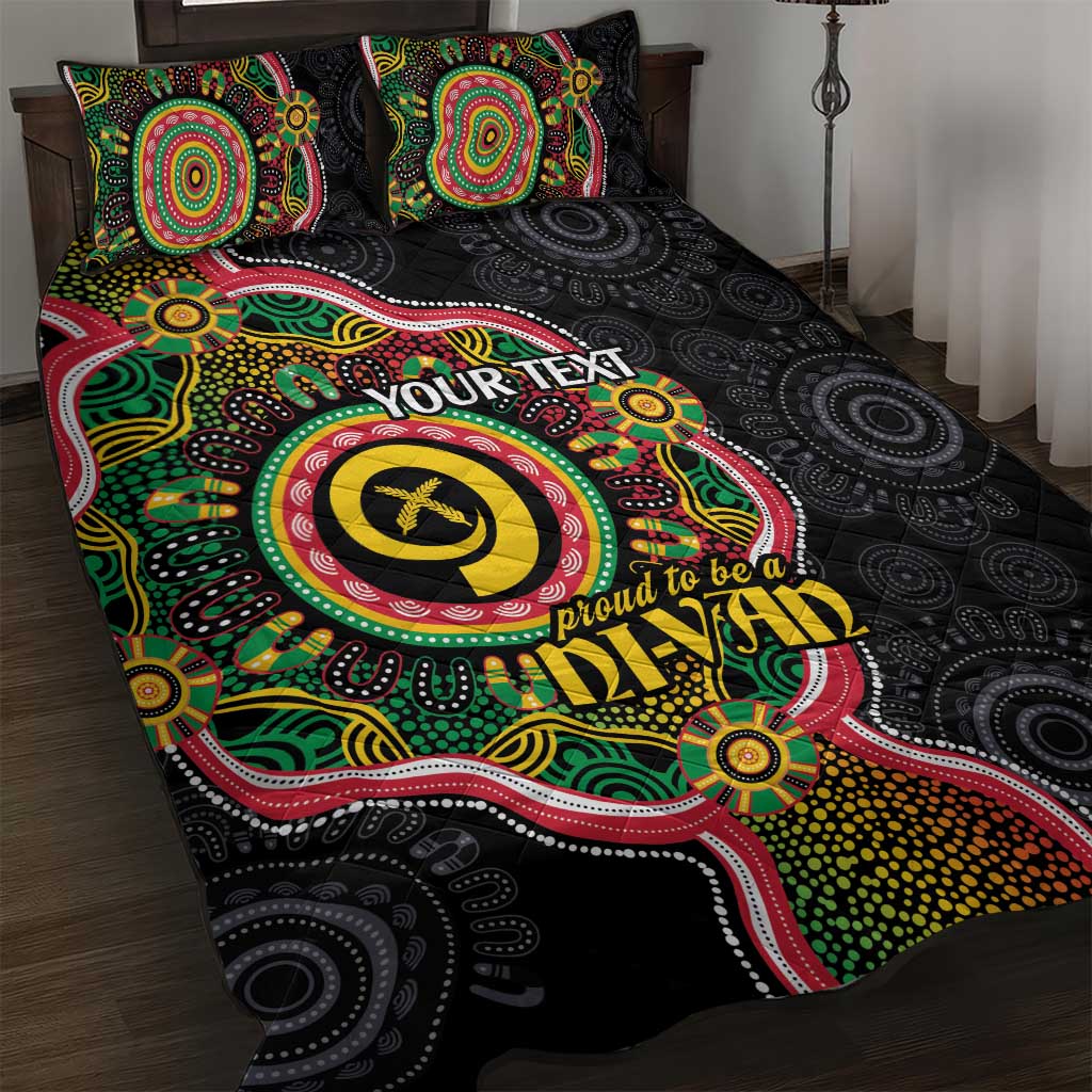 Vanuatu Personalised Quilt Bed Set Aboriginal Dot Paitnting - Polynesian Pride