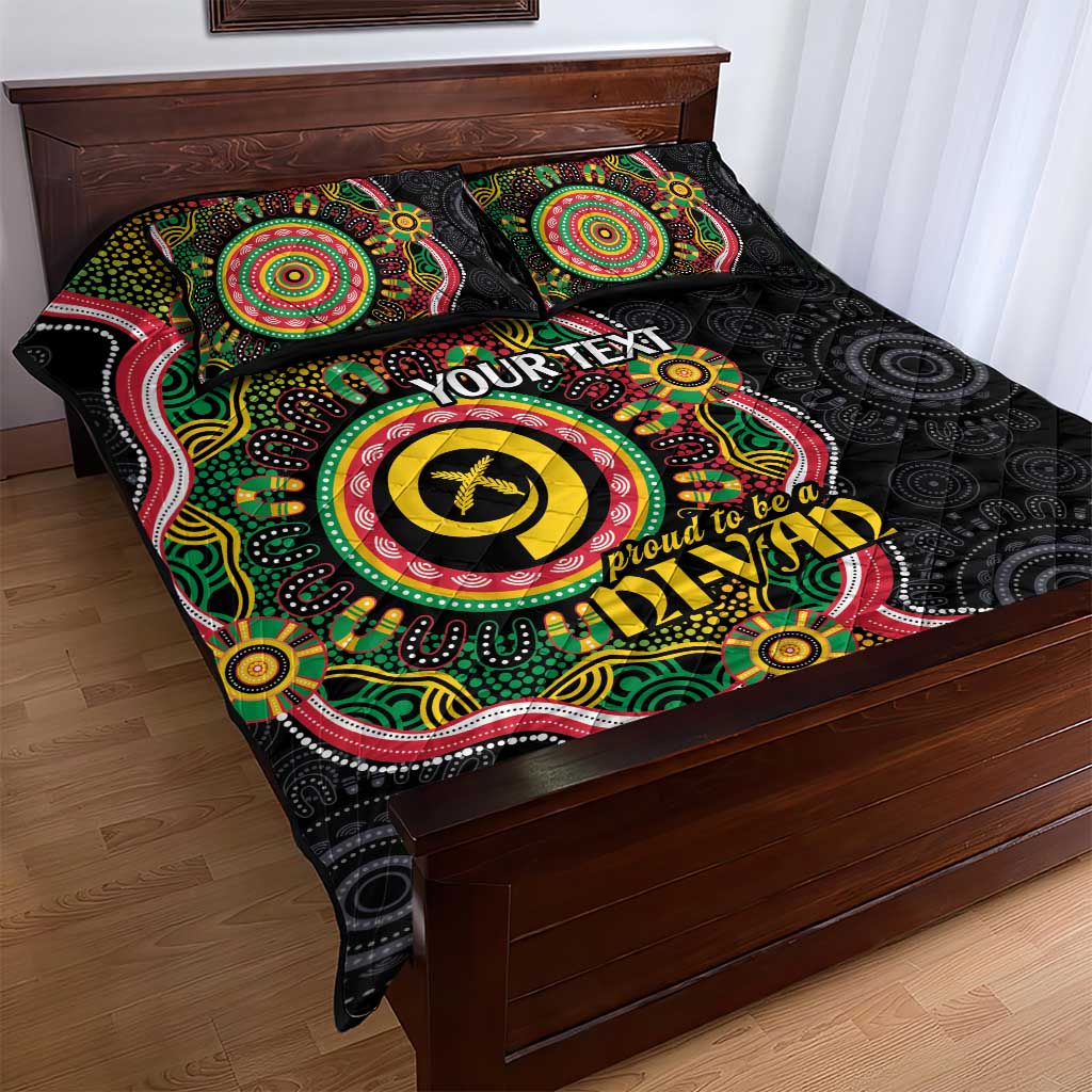 Vanuatu Personalised Quilt Bed Set Aboriginal Dot Paitnting - Polynesian Pride