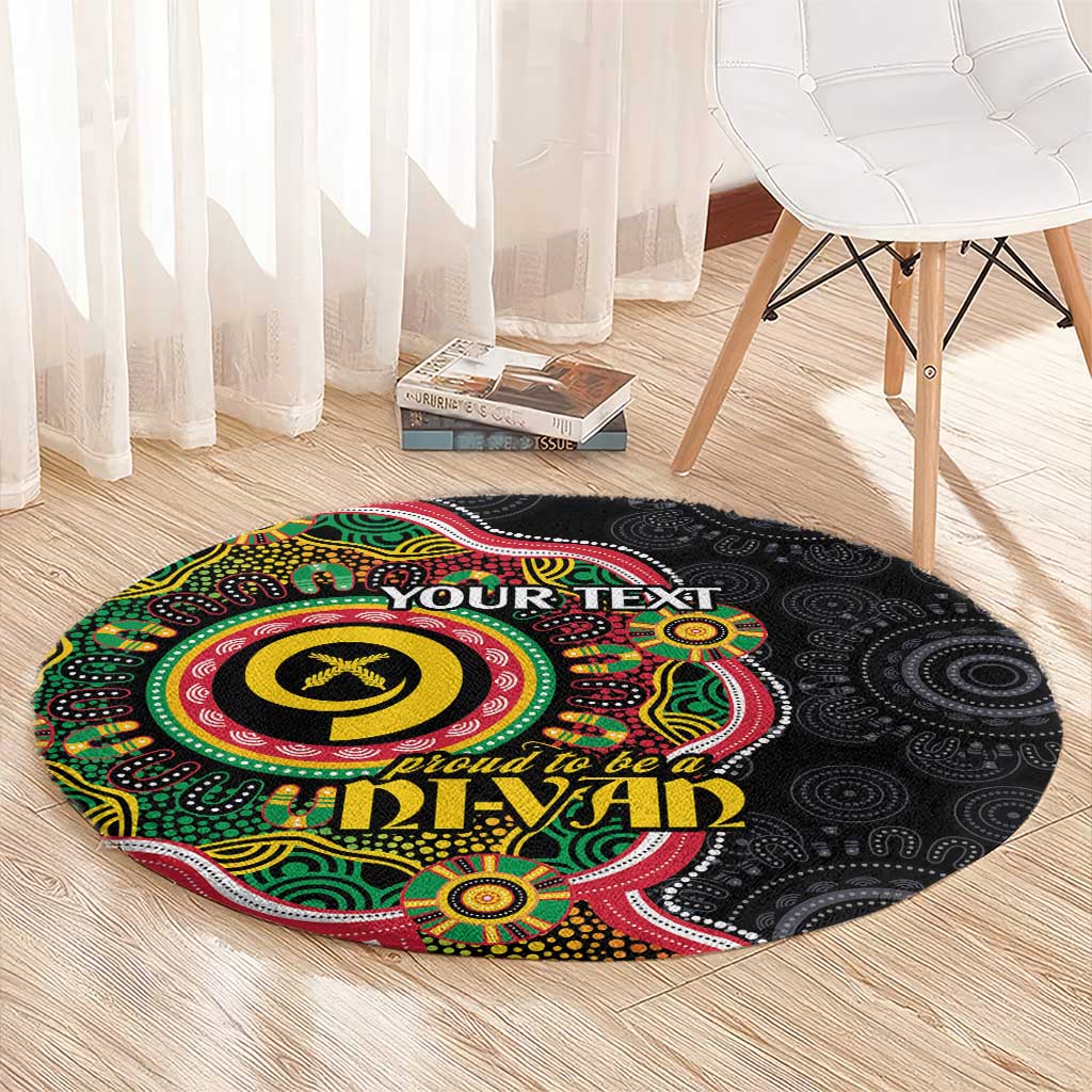 Vanuatu Personalised Round Carpet Aboriginal Dot Paitnting - Polynesian Pride