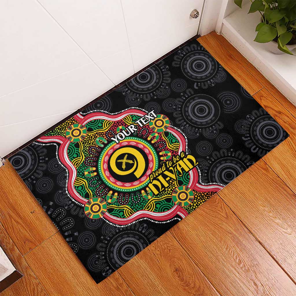 Vanuatu Personalised Rubber Doormat Aboriginal Dot Paitnting - Polynesian Pride