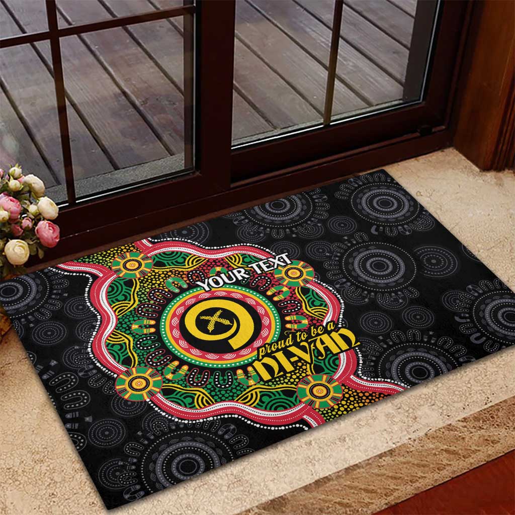 Vanuatu Personalised Rubber Doormat Aboriginal Dot Paitnting - Polynesian Pride