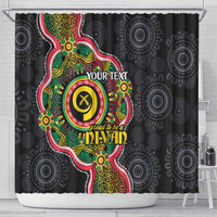 Vanuatu Personalised Shower Curtain Aboriginal Dot Paitnting - Polynesian Pride