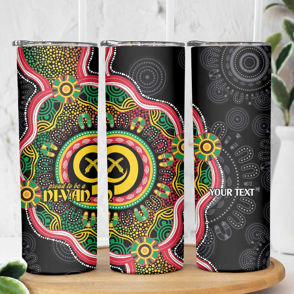 Vanuatu Personalised Skinny Tumbler Aboriginal Dot Paitnting - Polynesian Pride