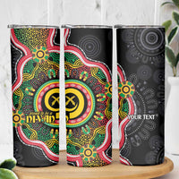 Vanuatu Personalised Skinny Tumbler Aboriginal Dot Paitnting - Polynesian Pride