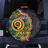 Vanuatu Personalised Spare Tire Cover Aboriginal Dot Paitnting - Polynesian Pride