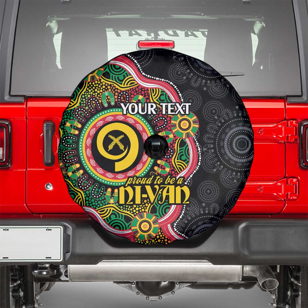 Vanuatu Personalised Spare Tire Cover Aboriginal Dot Paitnting - Polynesian Pride