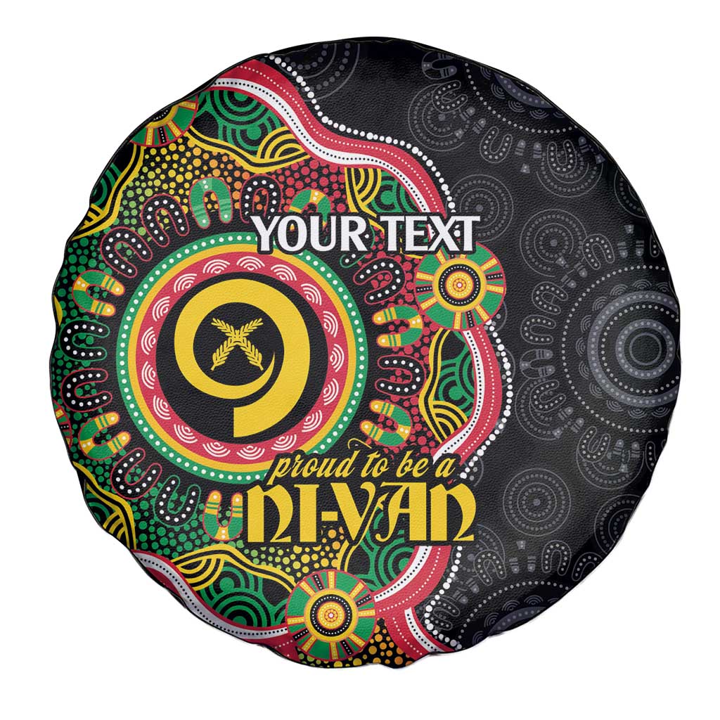 Vanuatu Personalised Spare Tire Cover Aboriginal Dot Paitnting - Polynesian Pride