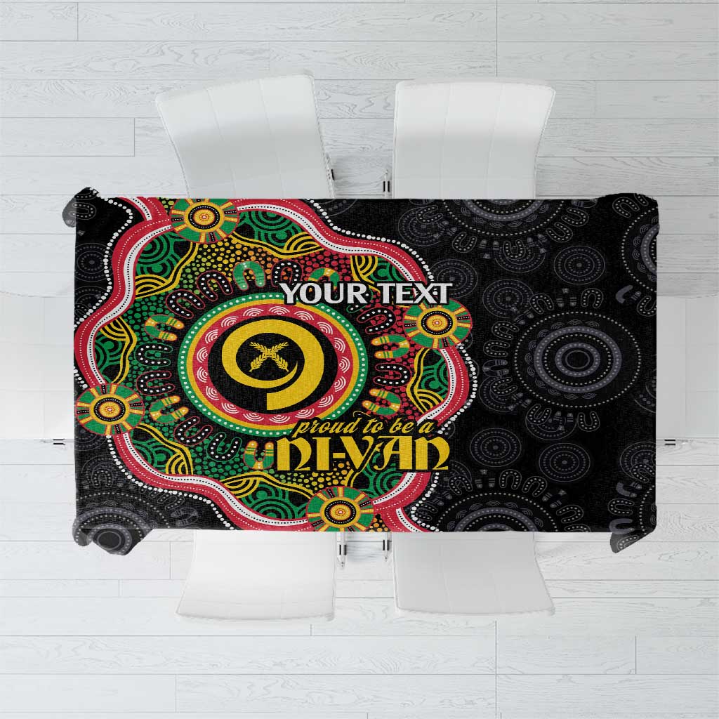 Vanuatu Personalised Tablecloth Aboriginal Dot Paitnting - Polynesian Pride