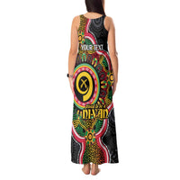 Vanuatu Personalised Tank Maxi Dress Aboriginal Dot Paitnting - Polynesian Pride
