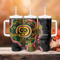 Vanuatu Personalised Tumbler With Handle Aboriginal Dot Paitnting - Polynesian Pride