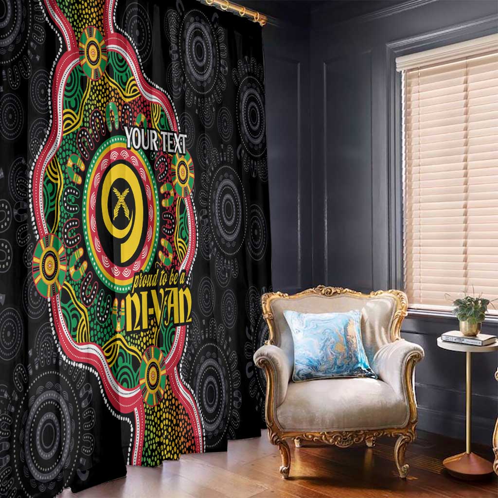 Vanuatu Personalised Window Curtain Aboriginal Dot Paitnting - Polynesian Pride