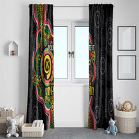 Vanuatu Personalised Window Curtain Aboriginal Dot Paitnting - Polynesian Pride