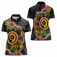 Vanuatu Personalised Women Polo Shirt Aboriginal Dot Paitnting - Polynesian Pride