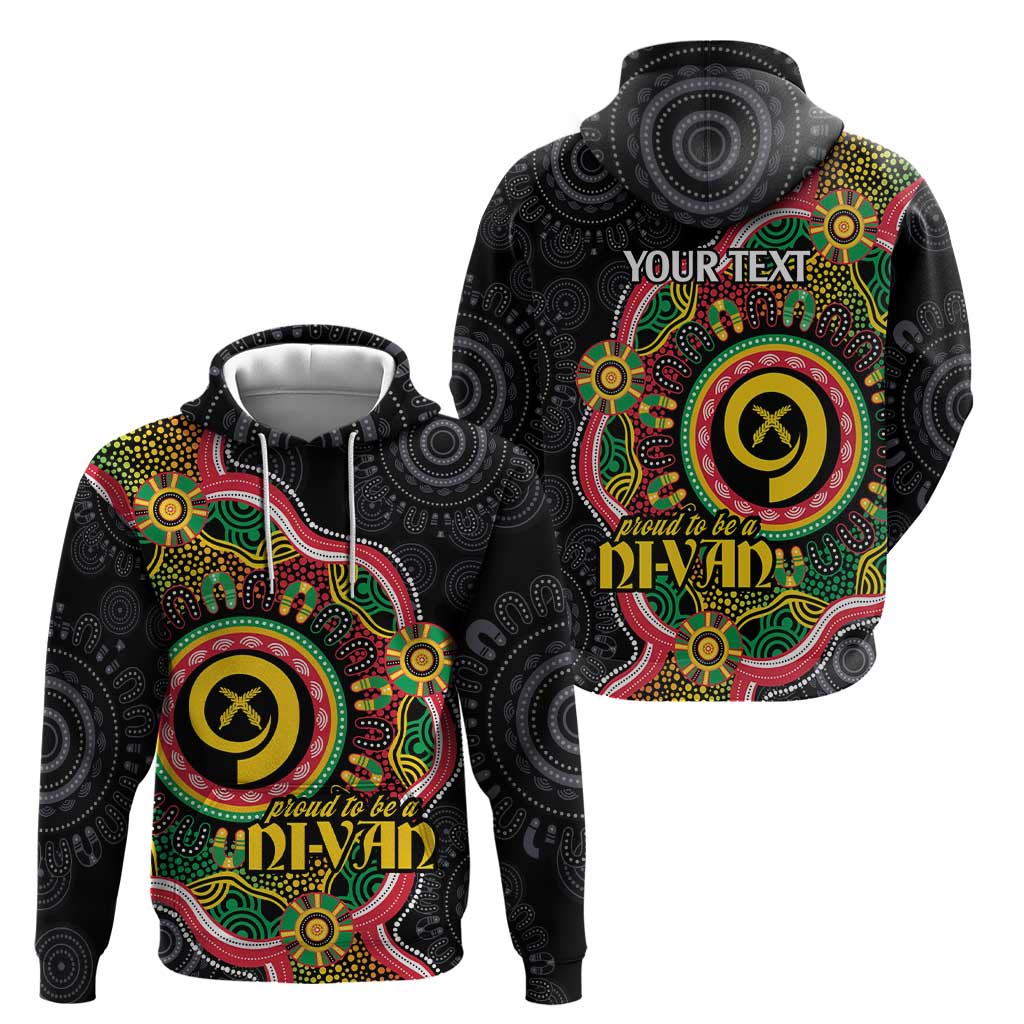 Vanuatu Personalised Zip Hoodie Aboriginal Dot Paitnting - Polynesian Pride