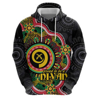 Vanuatu Personalised Zip Hoodie Aboriginal Dot Paitnting - Polynesian Pride