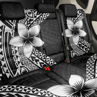 Lotu Tamaiti White Sunday Back Car Seat Cover Pacific Plumeria Flowers - Black Version