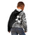 Lotu Tamaiti White Sunday Kid Hoodie Pacific Plumeria Flowers - Black Version