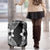 Lotu Tamaiti White Sunday Luggage Cover Pacific Plumeria Flowers - Black Version