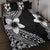 Lotu Tamaiti White Sunday Quilt Bed Set Pacific Plumeria Flowers - Black Version