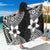 Lotu Tamaiti White Sunday Sarong Pacific Plumeria Flowers - Black Version