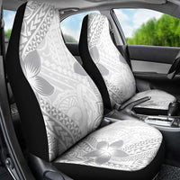 Lotu Tamaiti White Sunday Car Seat Cover Pacific Plumeria Flowers - White Version
