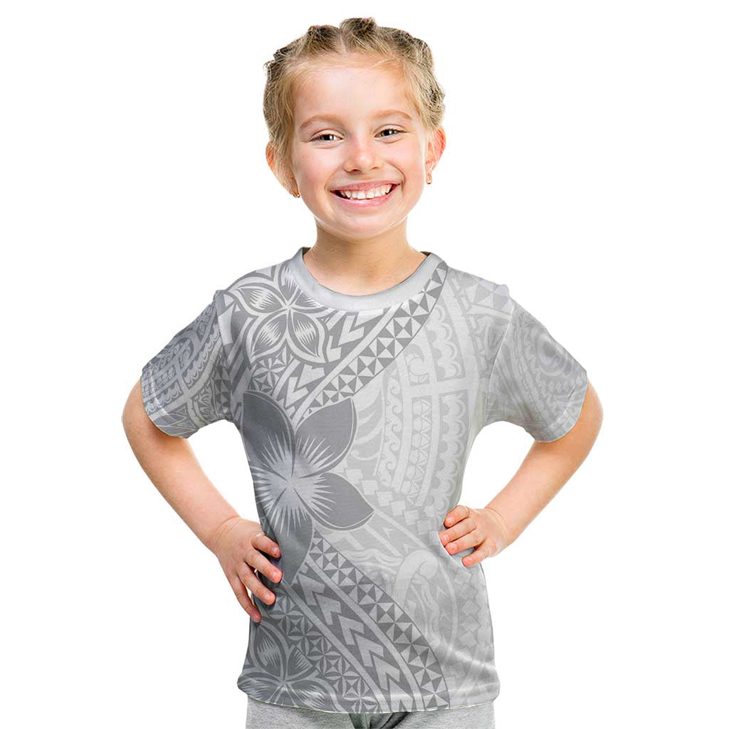 Lotu Tamaiti White Sunday Kid T Shirt Pacific Plumeria Flowers - White Version LT9 White - Polynesian Pride