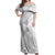 Lotu Tamaiti White Sunday Off Shoulder Maxi Dress Pacific Plumeria Flowers - White Version
