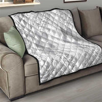 Lotu Tamaiti White Sunday Quilt Pacific Plumeria Flowers - White Version