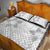 Lotu Tamaiti White Sunday Quilt Bed Set Pacific Plumeria Flowers - White Version